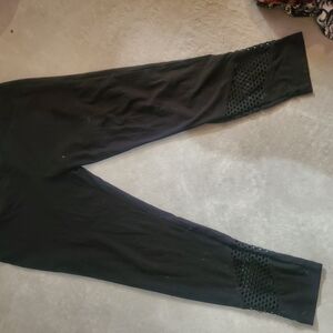 No Boundaries Black Leggings with Mesh Detail